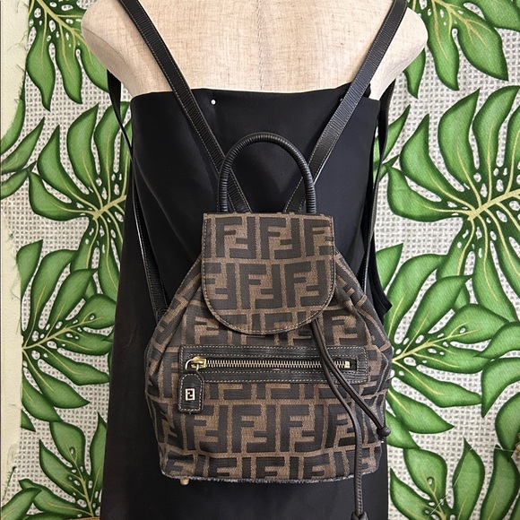 fendi mini monogram backpack Tobacco Shearling Macro FF 1974 | myGemma finish metalware Mini Backpack Bag Fendi Monogram